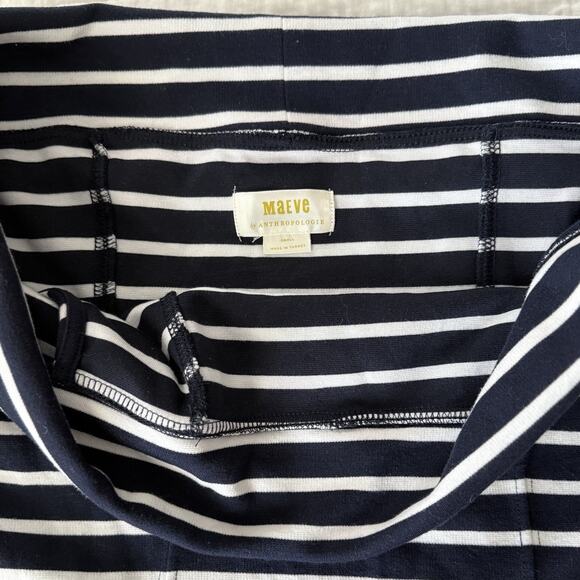 Maeve by Anthropologie Navy & White Striped Off Shoulder Top Size Small - Picture 4 of 6